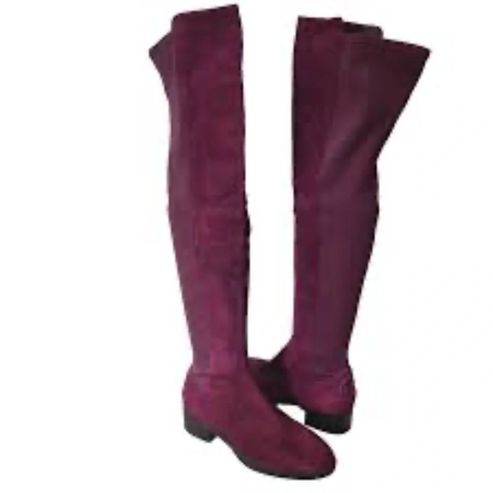 NEW Tory Burch Caitlin Burgundy Suede stretch over the knee boot size 5M